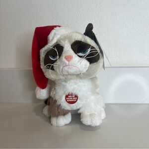 GANZ Grumpy Cat Plush with Red and Brown Accents